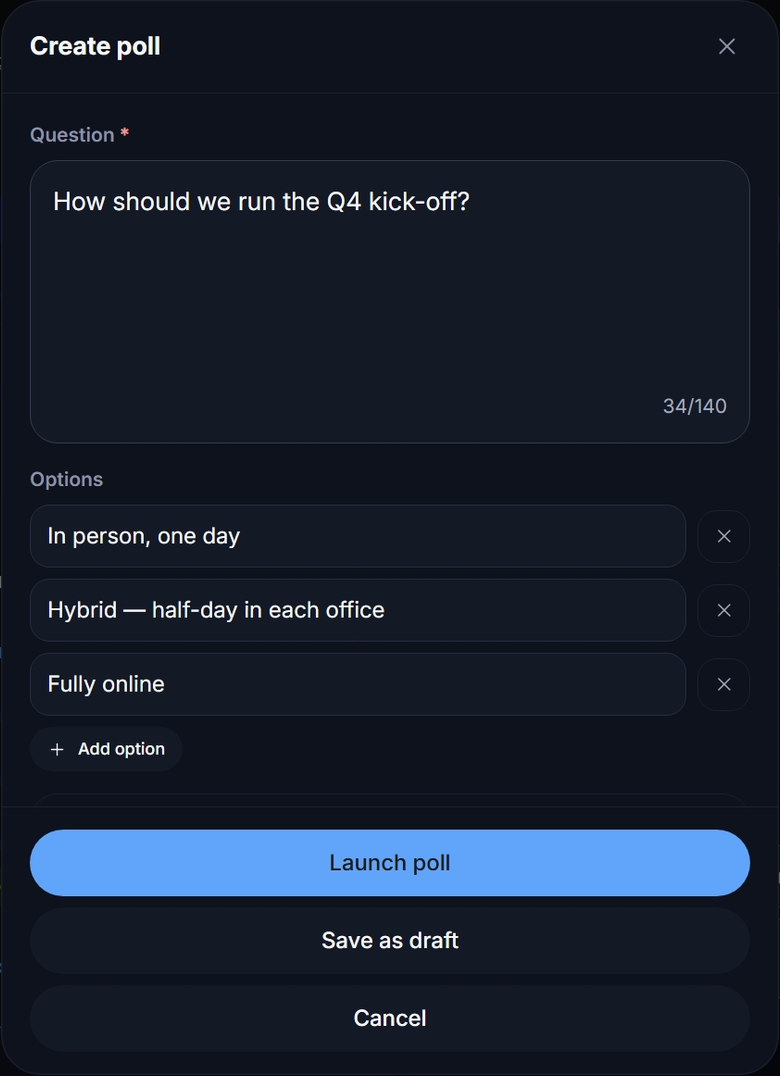 The new poll editor